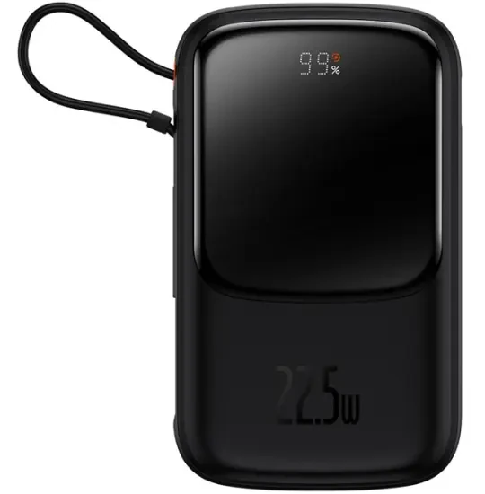 Baseus Qpow Pro Digital Display Fast Charge with Cabel Type-C 10000 mAh 22.5W PPQD060101 Black