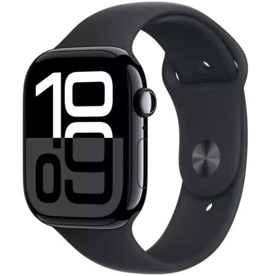 Apple Watch Series 10 GPS 42mm Jet Black Aluminium Case with Black Sport Band S/M