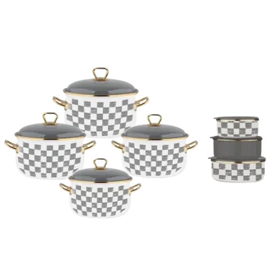 Casa Nova 14  ədəd Emaye dəsti Boz