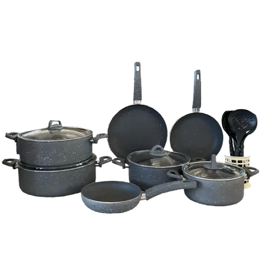 ESSEN POTLISA BIO QRANİT QAZAN DƏSTİ 18 PARÇA Grey