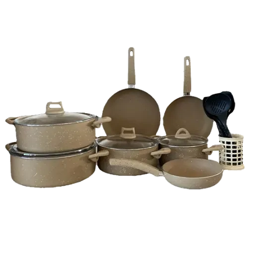 ESSEN POTLISA BIO QRANİT QAZAN DƏSTİ 18 PARÇA Cream