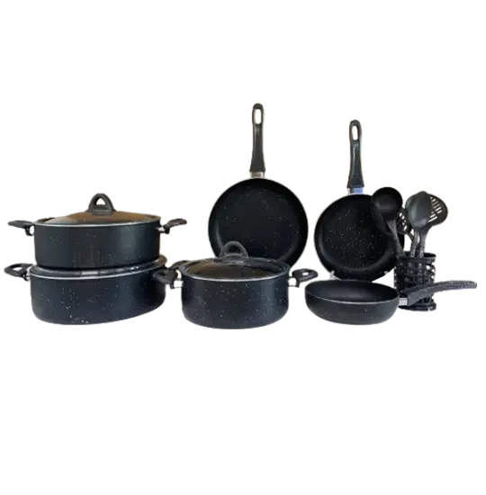 ESSEN POTLISA BIO QRANİT QAZAN DƏSTİ 18 PARÇA Black