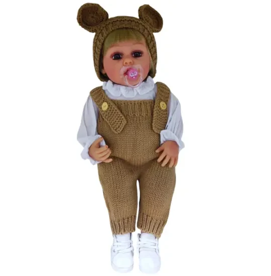 Doll Yeez Wood JX299 Сlothes Wool Overalls Brown