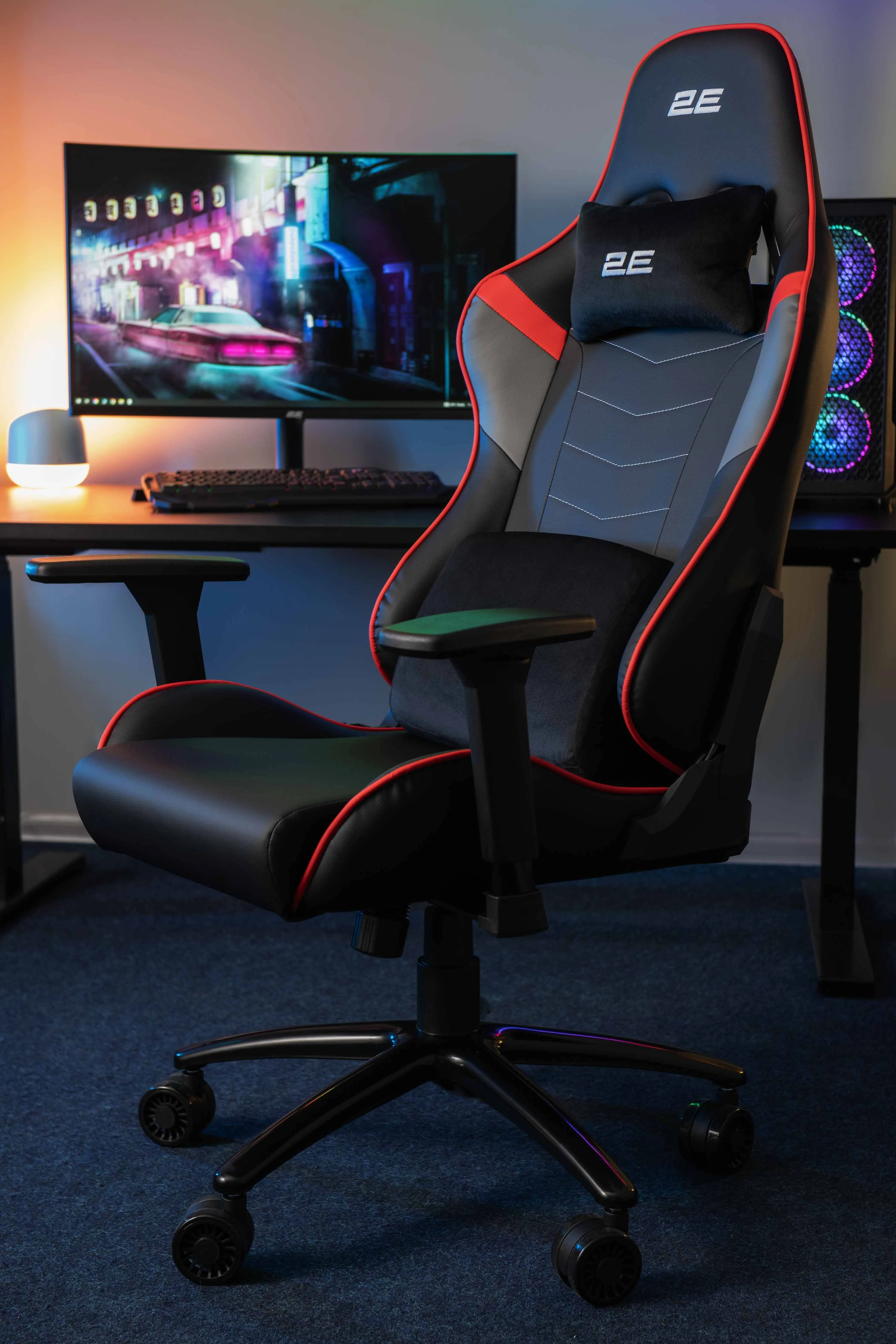 2E Gaming Chair 2E-GC-BUS-BKRD Bushido Black&Red