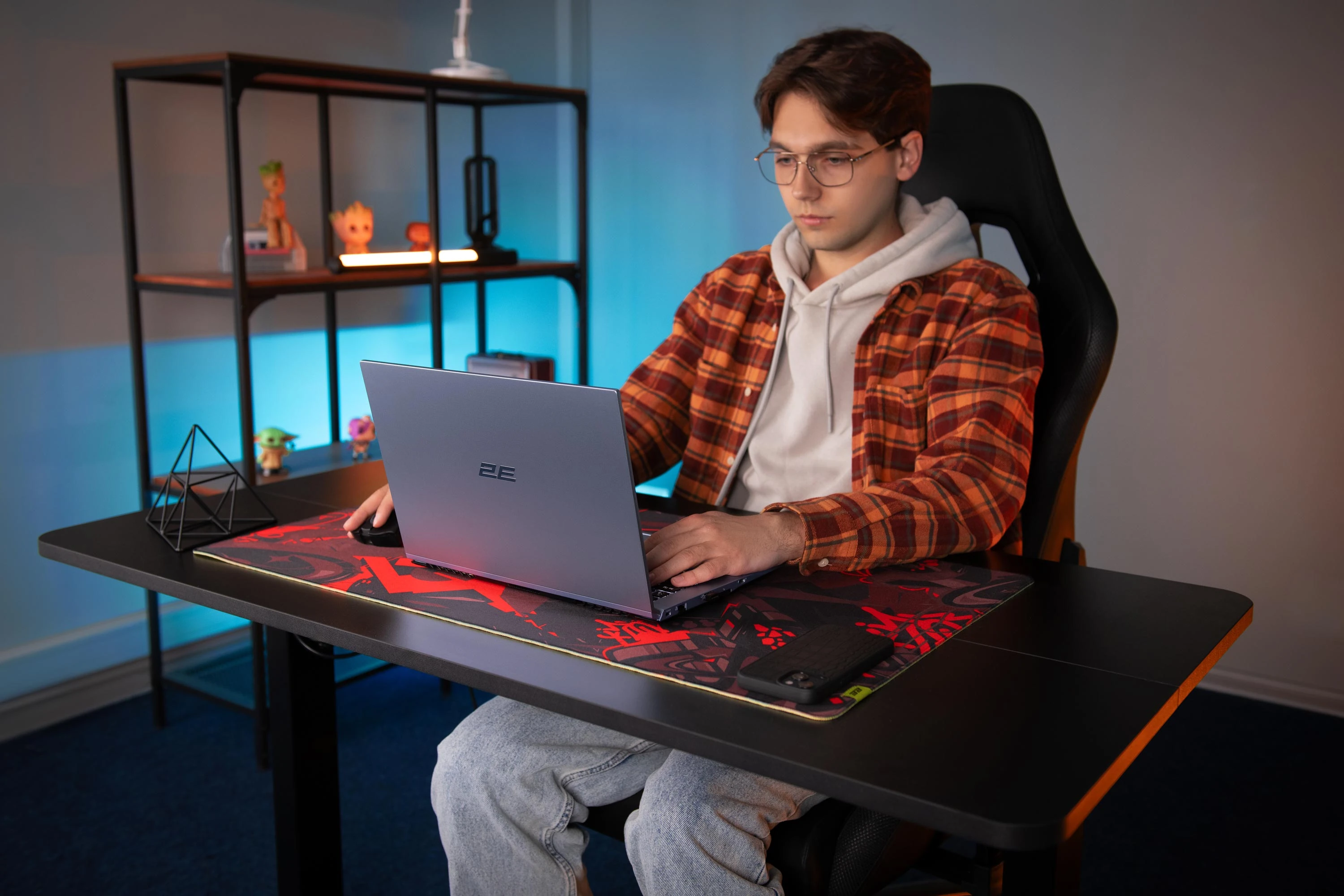 2E Computer Table with Height Adjustment 2E-CE120B-MOTORIZED Black