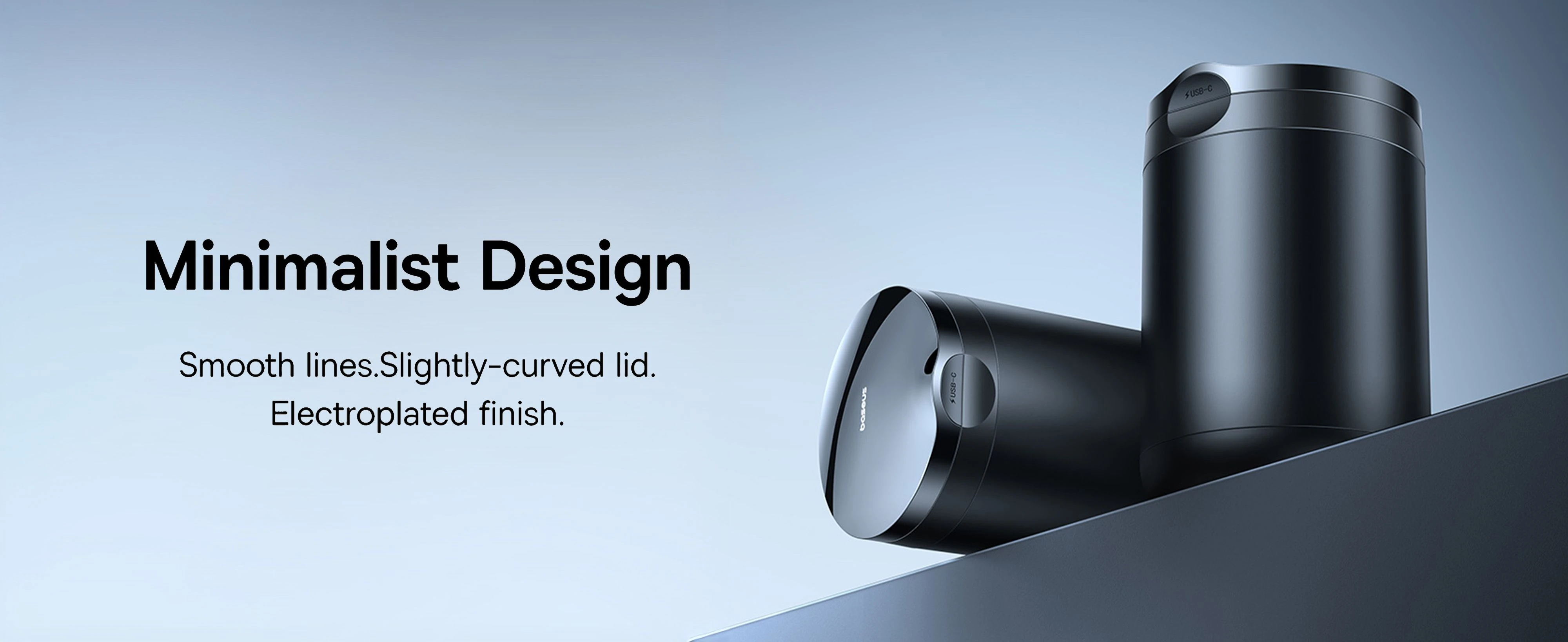 Baseus Premium 2 Series Aluminum Alloy Material Car Ashtray C20464700111-00 Black