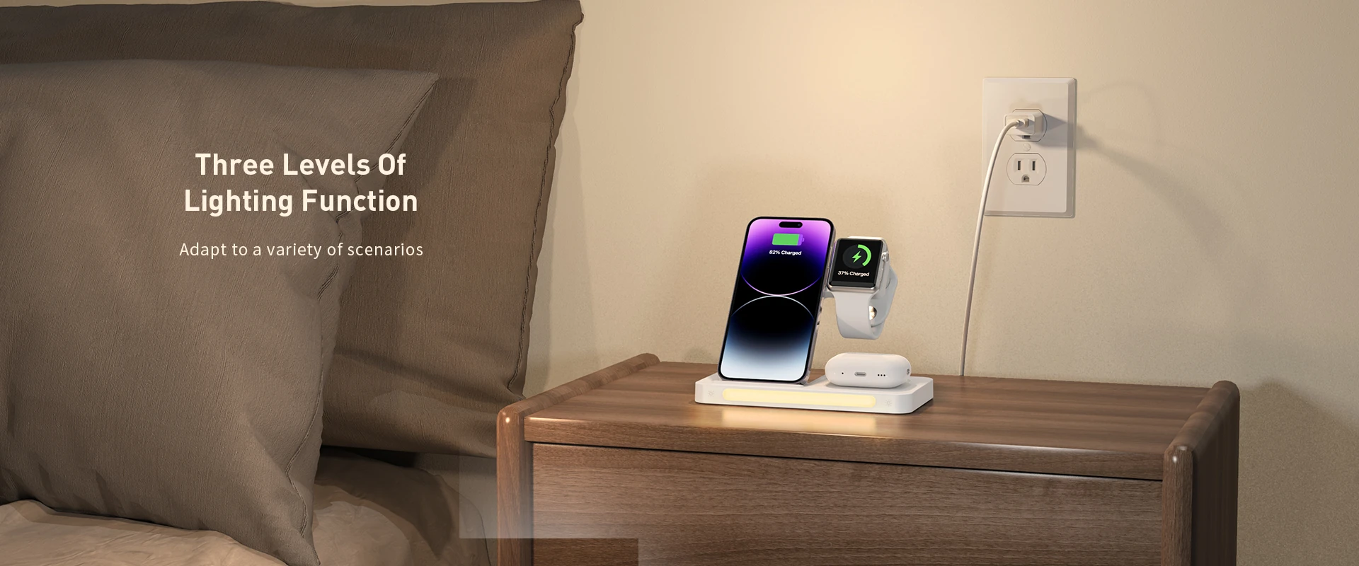 Recci 4 in 1 Folding RCW-31 Charger Wireless White