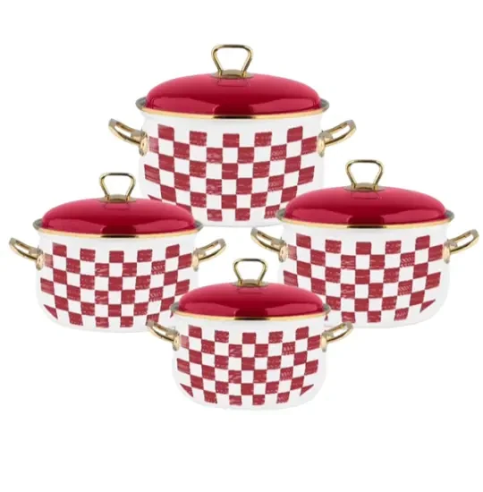 Casa Nova 14  ədəd Emaye dəsti Bordo