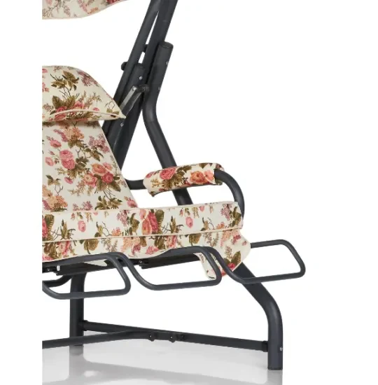 Erinöz Salvia Garden Yelləncək - 3 nəfərlik - İngilis qızılgülü yastığı - Panama parça - Oturacaq