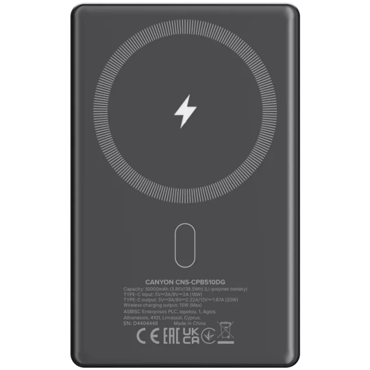 Canyon Wireless Magnetic OnPower 510 CNS-CPB510DG 10000 Dark Gray