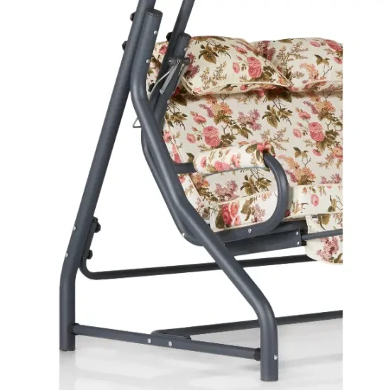 Erinöz Salvia Garden Yelləncək - 3 nəfərlik - İngilis qızılgülü yastığı - Panama parça - Oturacaq