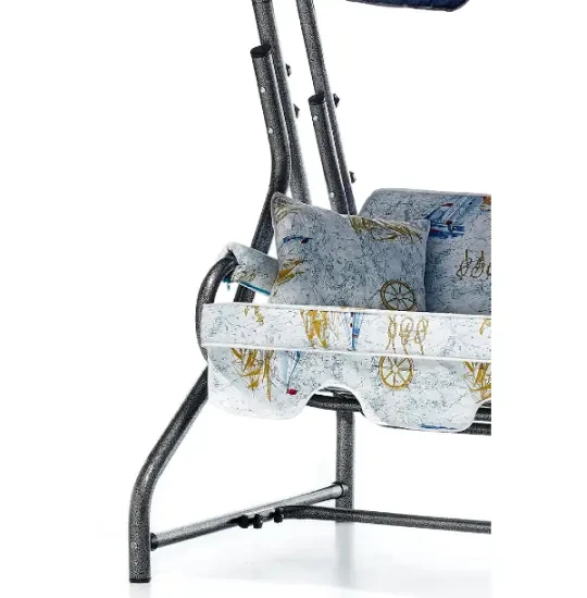 Erinöz Ruta Garden Yelləncək - 3 Nəfərlik - Yelkən Naxışlı Yastıq - Panama Parça - Sabit (Uzanmayan)