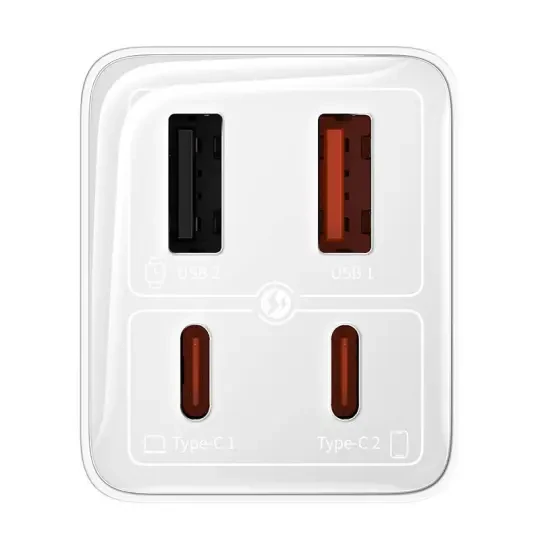 Baseus GaN6 Pro Fast Charger 2C+2U 65W EU P10162701213-00 Moon White