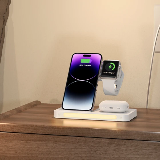 Recci 4 in 1 Folding RCW-31 Charger Wireless White