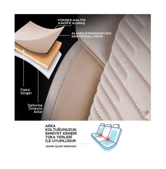 Oturacaq üçün örtük Panda Dubai Bej