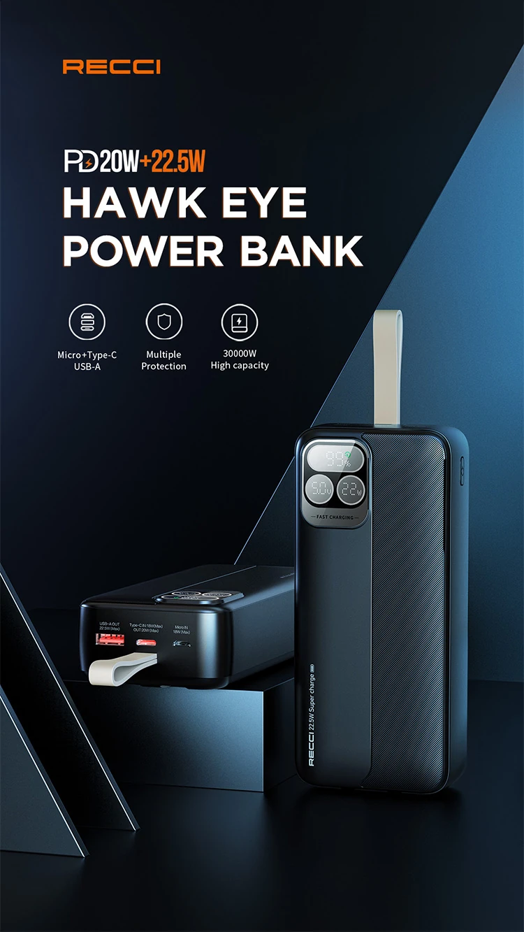 Recci RPB-P38 30000 mAh Black