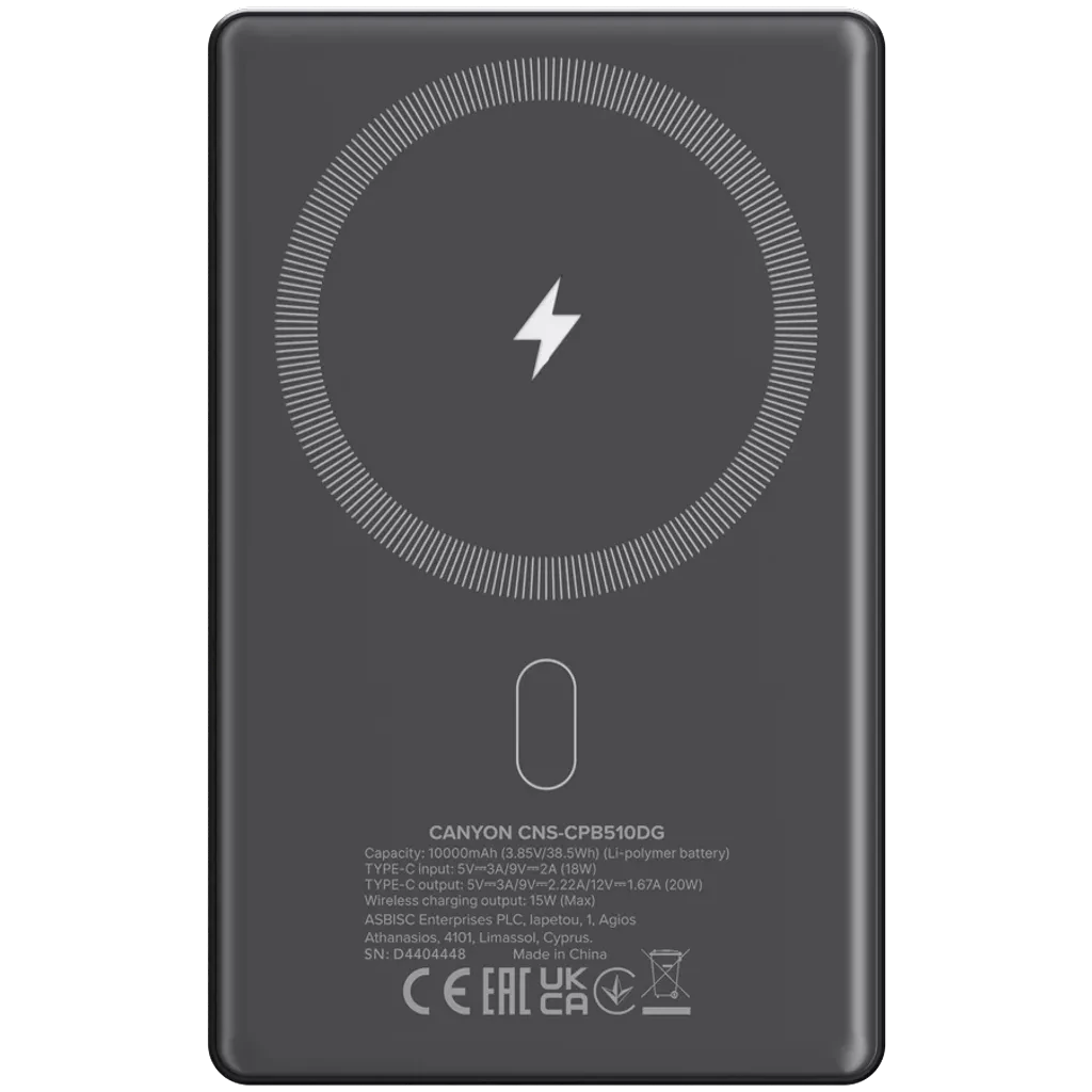 Canyon Wireless Magnetic OnPower 510 CNS-CPB510DG 10000 Dark Gray