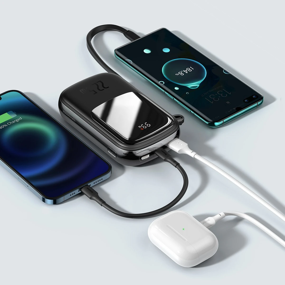 Baseus Qpow Pro Digital Display Fast Charge with Cabel Type-C 22.5W 20000 mAh PPQD060301 Black