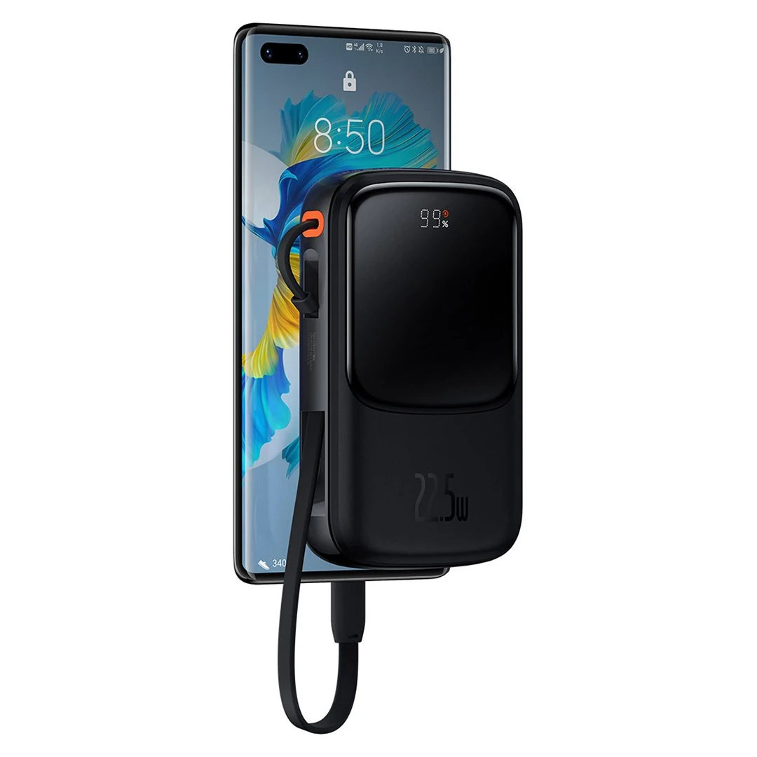 Baseus Qpow Pro Digital Display Fast Charge with Cabel Type-C 10000 mAh 22.5W PPQD060101 Black