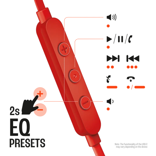 JBL Tune 310C USB-C Red