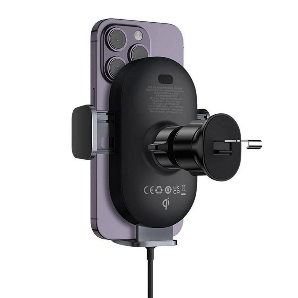 Baseus Light Chaser Wireless Charging Electric Car Mount 15W C40355900121-00 Black