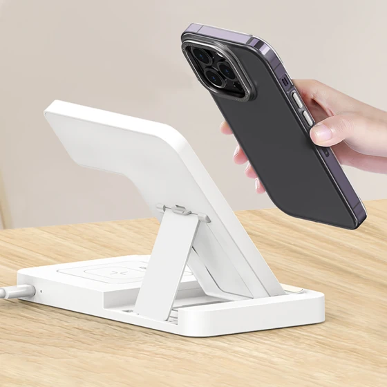 Recci 4 in 1 Folding RCW-31 Charger Wireless White