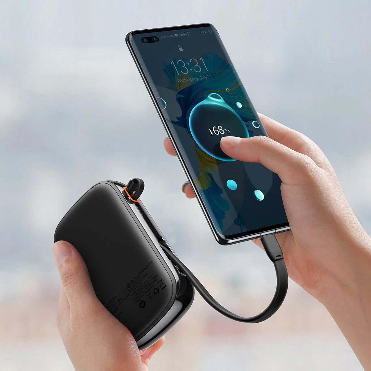 Baseus Qpow Pro Digital Display Fast Charge with Cabel Type-C 22.5W 20000 mAh PPQD060301 Black