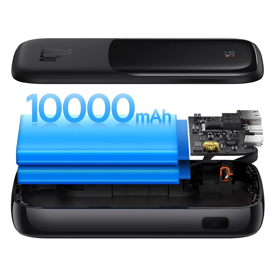 Baseus Qpow Pro Digital Display Fast Charge with Cabel Type-C 10000 mAh 22.5W PPQD060101 Black