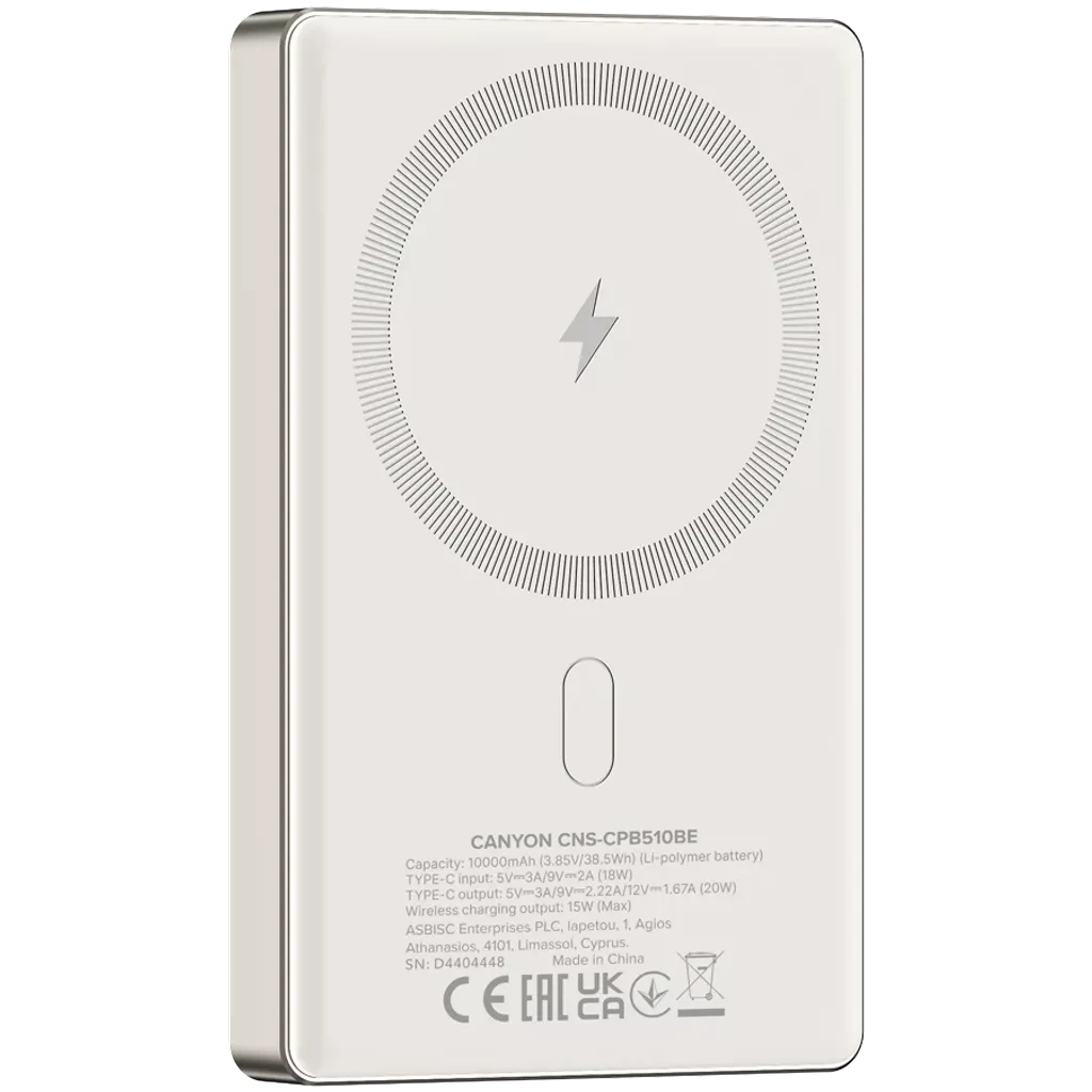 Canyon Wireless Magnetic OnPower 510 CNS-CPB510BE 10000 mAh Beige