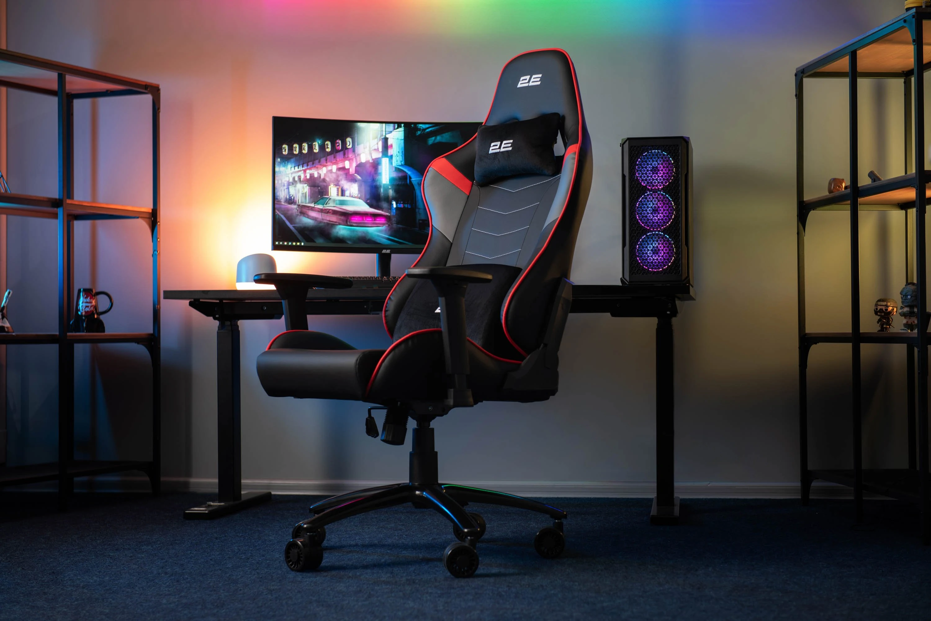 2E Gaming Chair 2E-GC-BUS-BKRD Bushido Black&Red