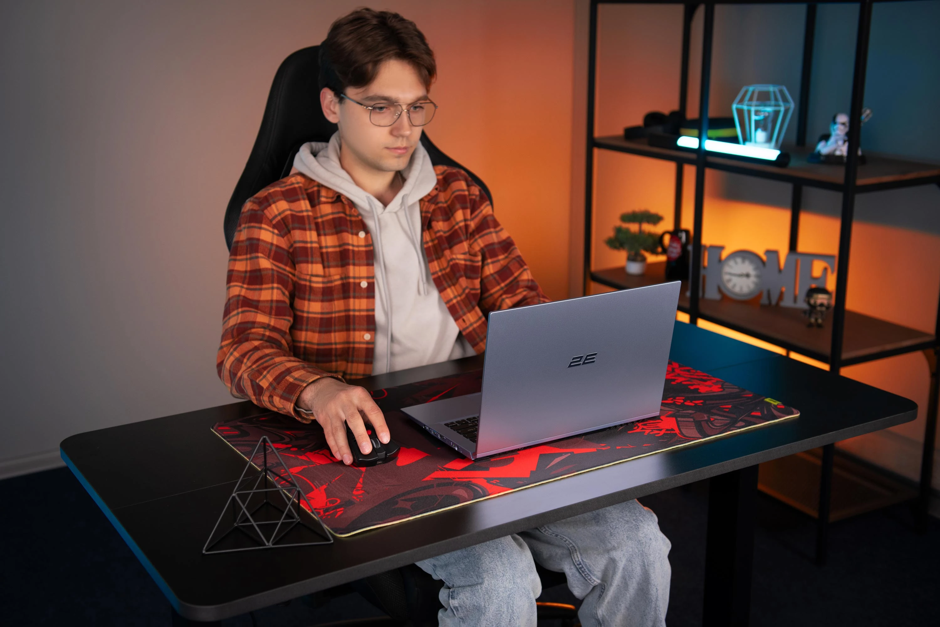 2E Computer Table with Height Adjustment 2E-CE120B-MOTORIZED Black