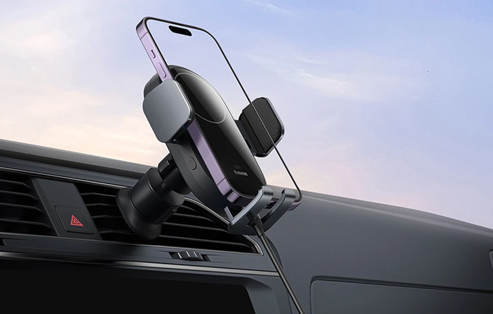 Baseus Light Chaser Wireless Charging Electric Car Mount 15W C40355900121-00 Black